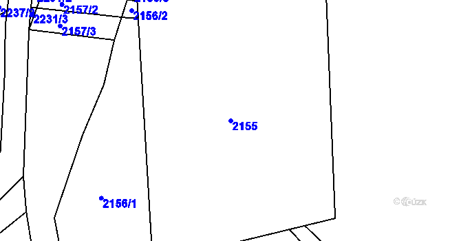Parcela st. 2155 v KÚ Sedlčany, Katastrální mapa