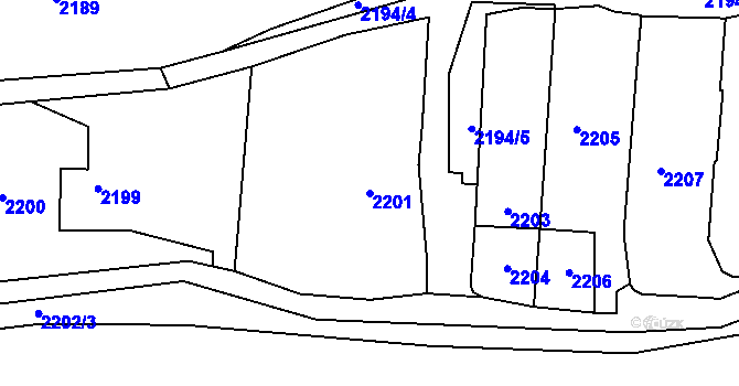 Parcela st. 2201 v KÚ Sedlčany, Katastrální mapa