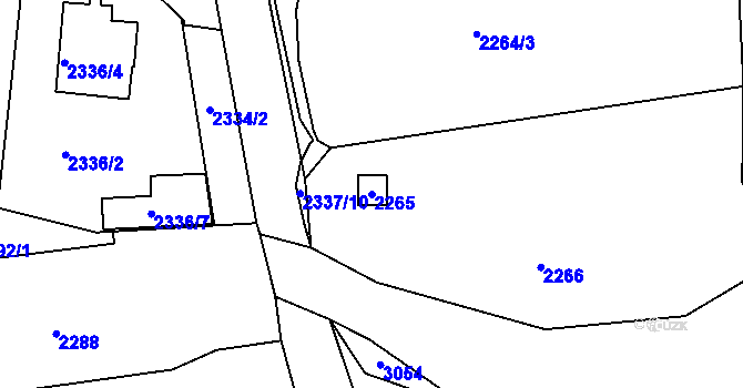 Parcela st. 2265 v KÚ Sedlčany, Katastrální mapa