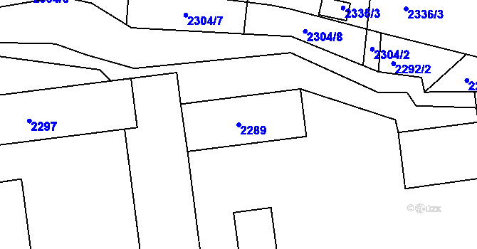 Parcela st. 2289 v KÚ Sedlčany, Katastrální mapa