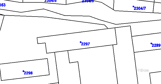 Parcela st. 2297 v KÚ Sedlčany, Katastrální mapa