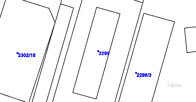 Parcela st. 2299 v KÚ Sedlčany, Katastrální mapa