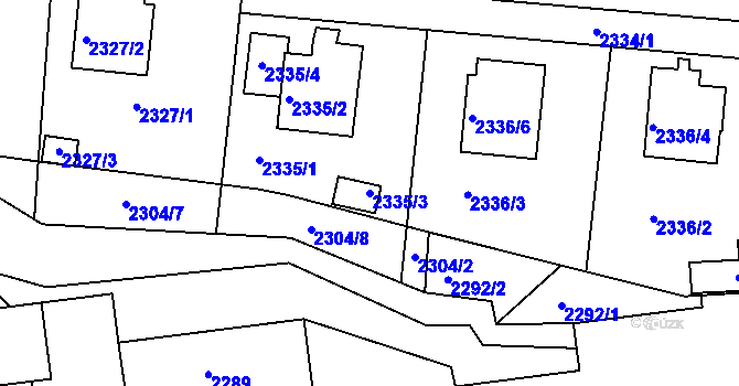 Parcela st. 2335/3 v KÚ Sedlčany, Katastrální mapa