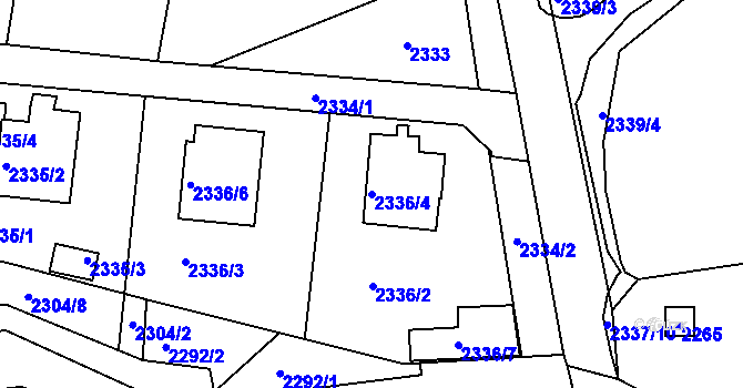 Parcela st. 2336/4 v KÚ Sedlčany, Katastrální mapa