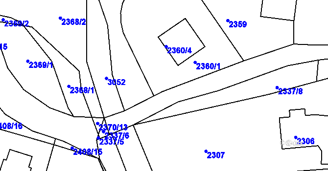 Parcela st. 2360/3 v KÚ Sedlčany, Katastrální mapa