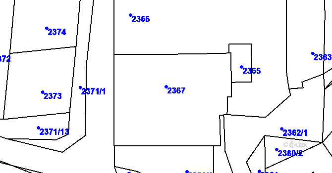 Parcela st. 2367 v KÚ Sedlčany, Katastrální mapa