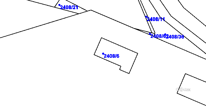 Parcela st. 2408/6 v KÚ Sedlčany, Katastrální mapa