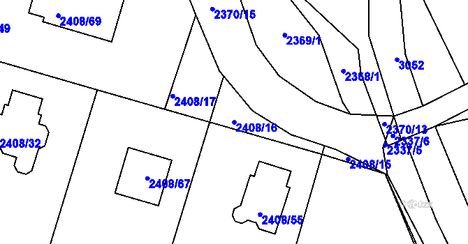 Parcela st. 2408/16 v KÚ Sedlčany, Katastrální mapa
