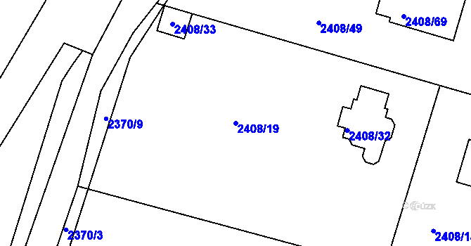 Parcela st. 2408/19 v KÚ Sedlčany, Katastrální mapa