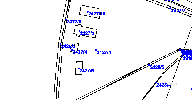 Parcela st. 2427/1 v KÚ Sedlčany, Katastrální mapa