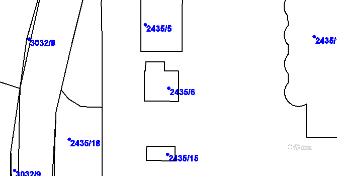 Parcela st. 2435/6 v KÚ Sedlčany, Katastrální mapa