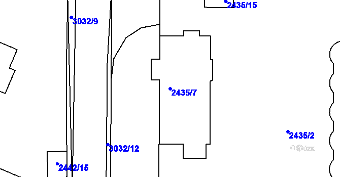 Parcela st. 2435/7 v KÚ Sedlčany, Katastrální mapa