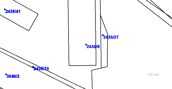 Parcela st. 2435/9 v KÚ Sedlčany, Katastrální mapa