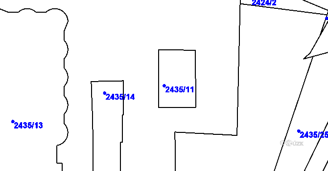 Parcela st. 2435/11 v KÚ Sedlčany, Katastrální mapa