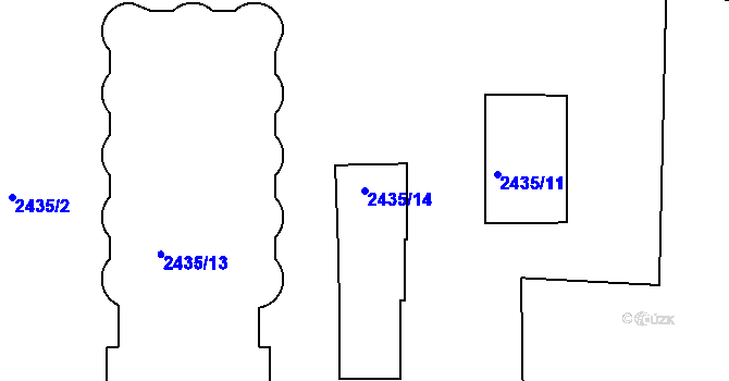 Parcela st. 2435/14 v KÚ Sedlčany, Katastrální mapa