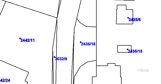 Parcela st. 2435/18 v KÚ Sedlčany, Katastrální mapa