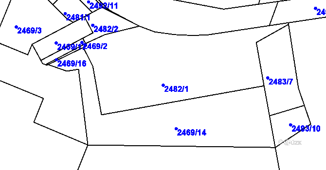 Parcela st. 2482/1 v KÚ Sedlčany, Katastrální mapa