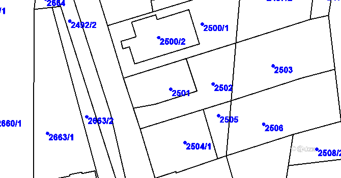 Parcela st. 2501 v KÚ Sedlčany, Katastrální mapa