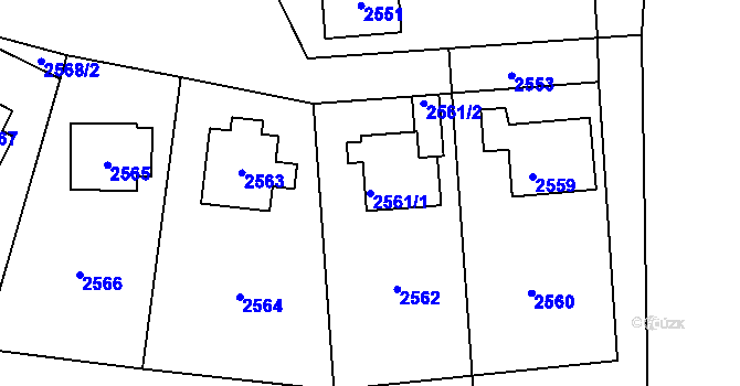 Parcela st. 2561/1 v KÚ Sedlčany, Katastrální mapa