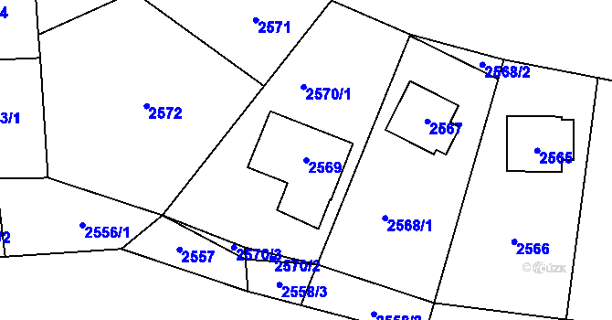 Parcela st. 2569 v KÚ Sedlčany, Katastrální mapa