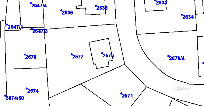 Parcela st. 2576 v KÚ Sedlčany, Katastrální mapa