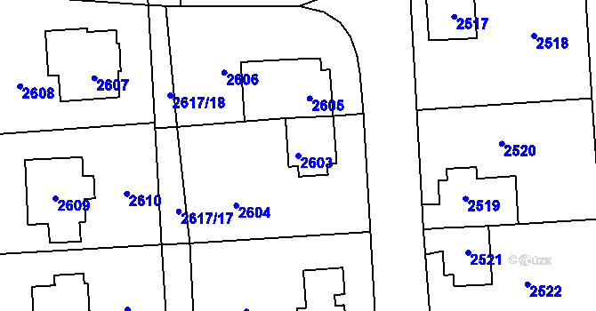 Parcela st. 2603 v KÚ Sedlčany, Katastrální mapa