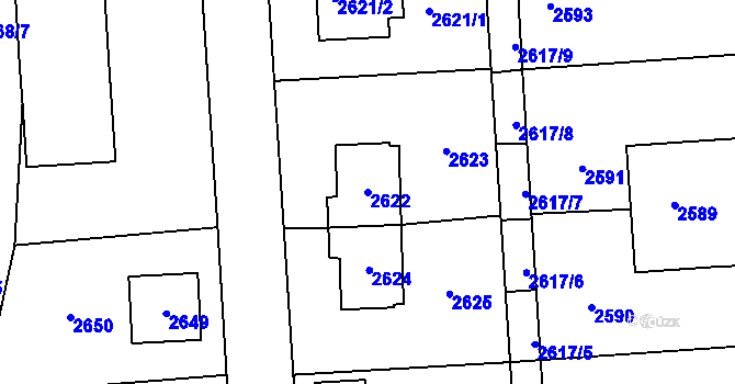 Parcela st. 2622 v KÚ Sedlčany, Katastrální mapa