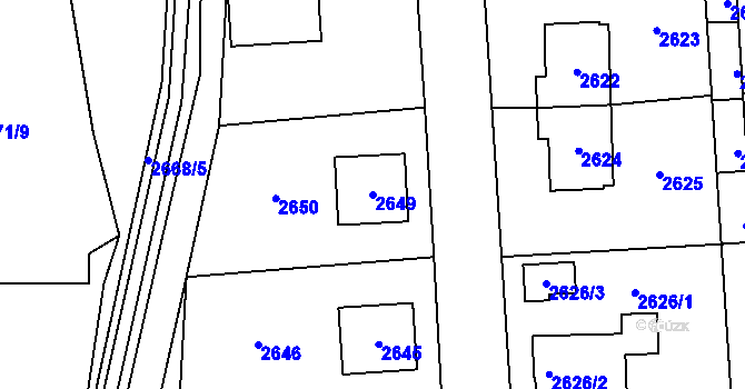 Parcela st. 2649 v KÚ Sedlčany, Katastrální mapa