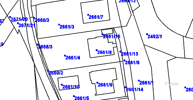 Parcela st. 2661/8 v KÚ Sedlčany, Katastrální mapa
