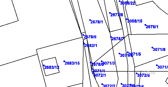 Parcela st. 2682/1 v KÚ Sedlčany, Katastrální mapa
