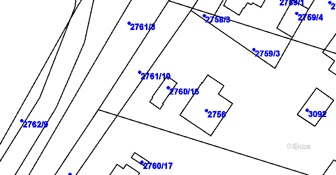 Parcela st. 2760/16 v KÚ Sedlčany, Katastrální mapa