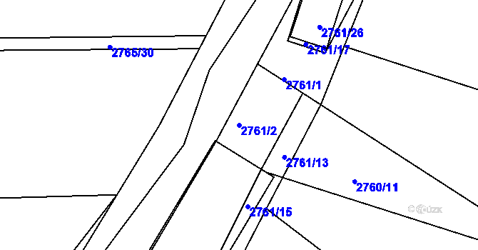 Parcela st. 2761/2 v KÚ Sedlčany, Katastrální mapa