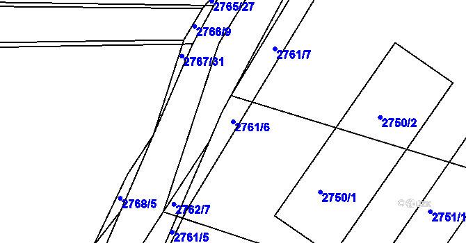 Parcela st. 2761/6 v KÚ Sedlčany, Katastrální mapa
