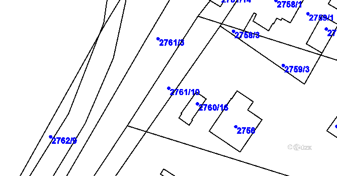 Parcela st. 2761/10 v KÚ Sedlčany, Katastrální mapa