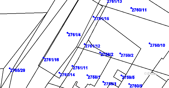 Parcela st. 2761/12 v KÚ Sedlčany, Katastrální mapa