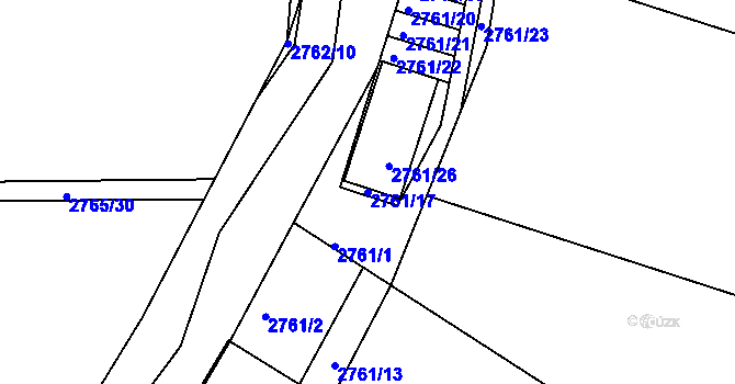 Parcela st. 2761/17 v KÚ Sedlčany, Katastrální mapa