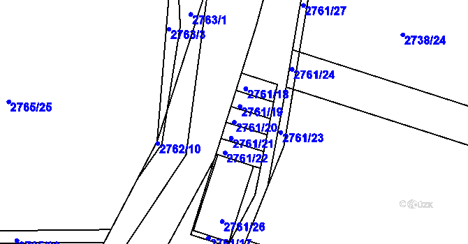 Parcela st. 2761/20 v KÚ Sedlčany, Katastrální mapa
