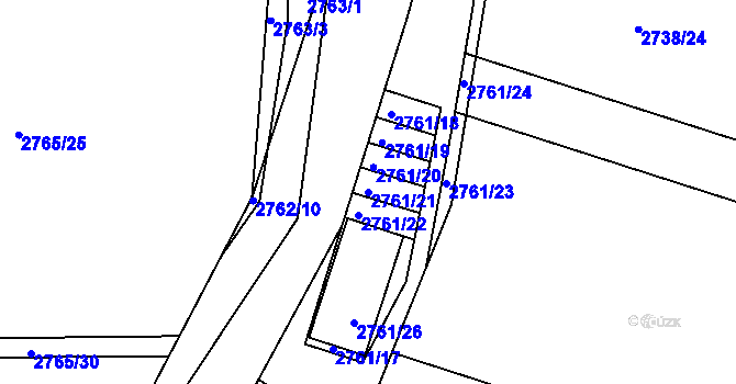 Parcela st. 2761/21 v KÚ Sedlčany, Katastrální mapa