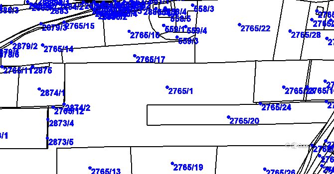 Parcela st. 2765/1 v KÚ Sedlčany, Katastrální mapa