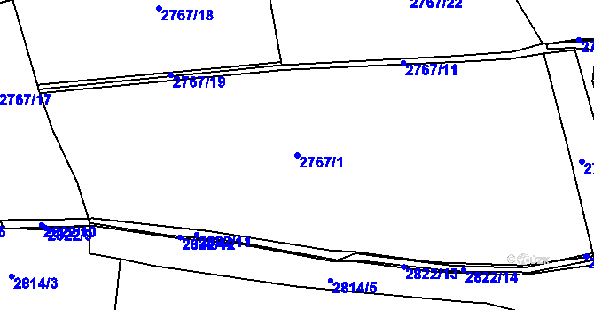 Parcela st. 2767/1 v KÚ Sedlčany, Katastrální mapa