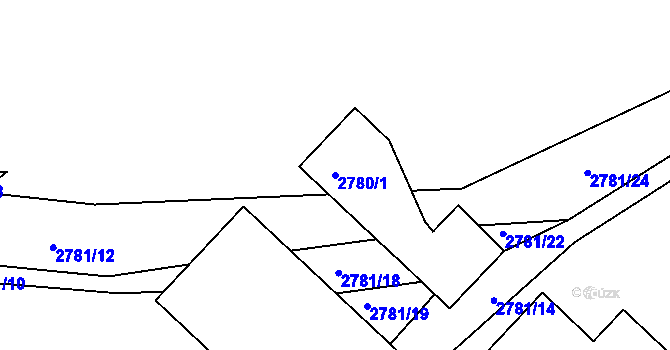Parcela st. 2780/1 v KÚ Sedlčany, Katastrální mapa