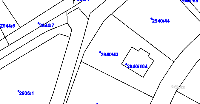 Parcela st. 2940/43 v KÚ Sedlčany, Katastrální mapa