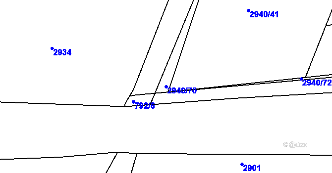 Parcela st. 2940/70 v KÚ Sedlčany, Katastrální mapa