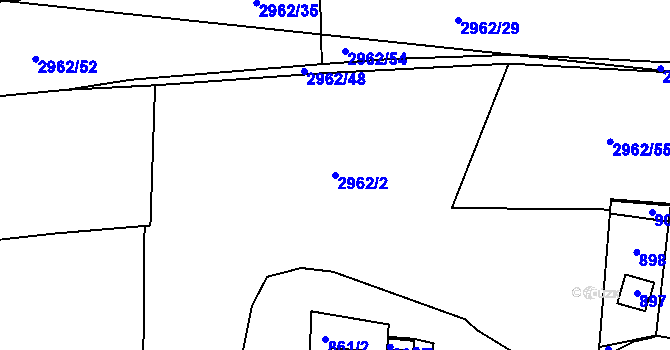 Parcela st. 2962/2 v KÚ Sedlčany, Katastrální mapa