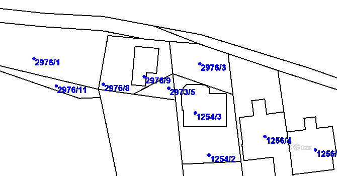 Parcela st. 2973/5 v KÚ Sedlčany, Katastrální mapa