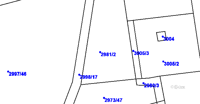 Parcela st. 2981/2 v KÚ Sedlčany, Katastrální mapa