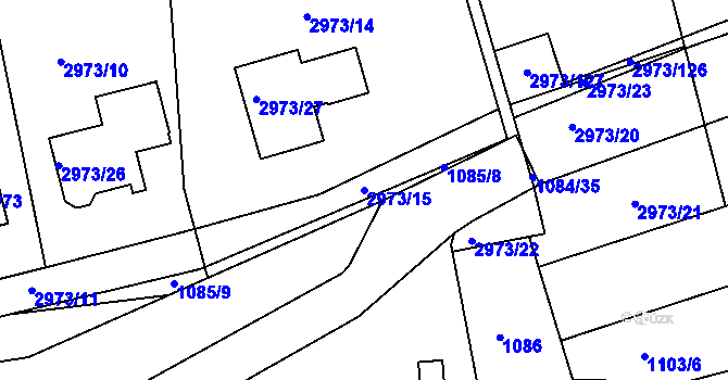 Parcela st. 2973/15 v KÚ Sedlčany, Katastrální mapa