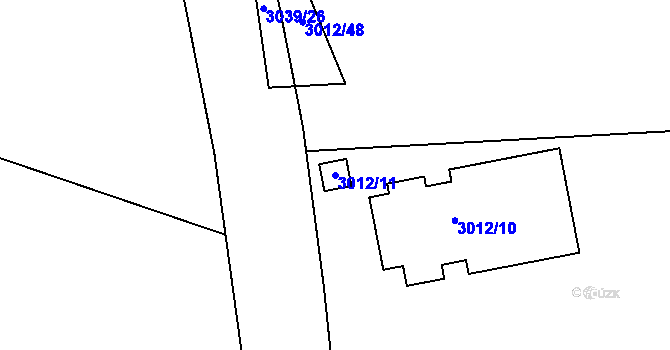 Parcela st. 3012/11 v KÚ Sedlčany, Katastrální mapa