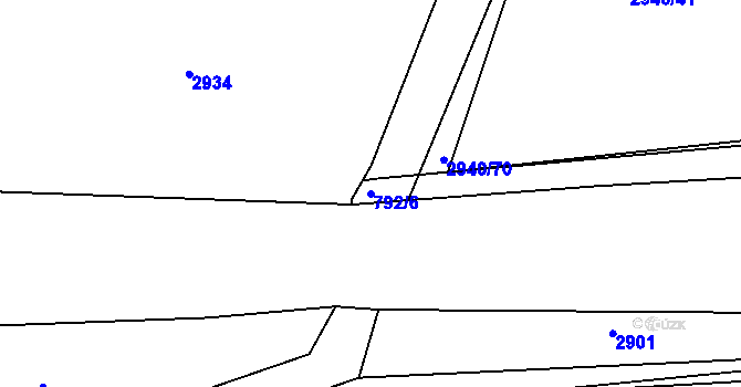 Parcela st. 792/6 v KÚ Sedlčany, Katastrální mapa