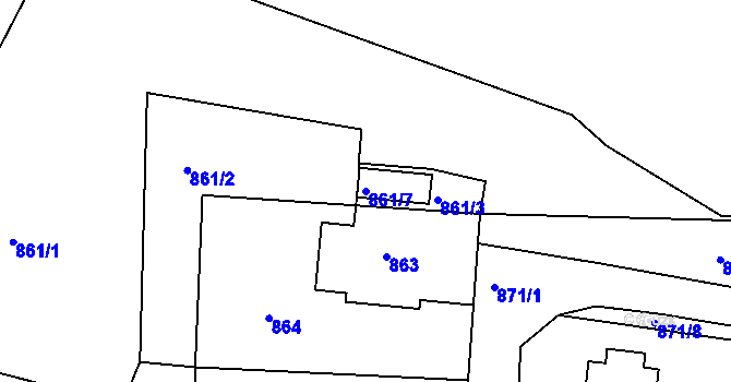 Parcela st. 861/7 v KÚ Sedlčany, Katastrální mapa